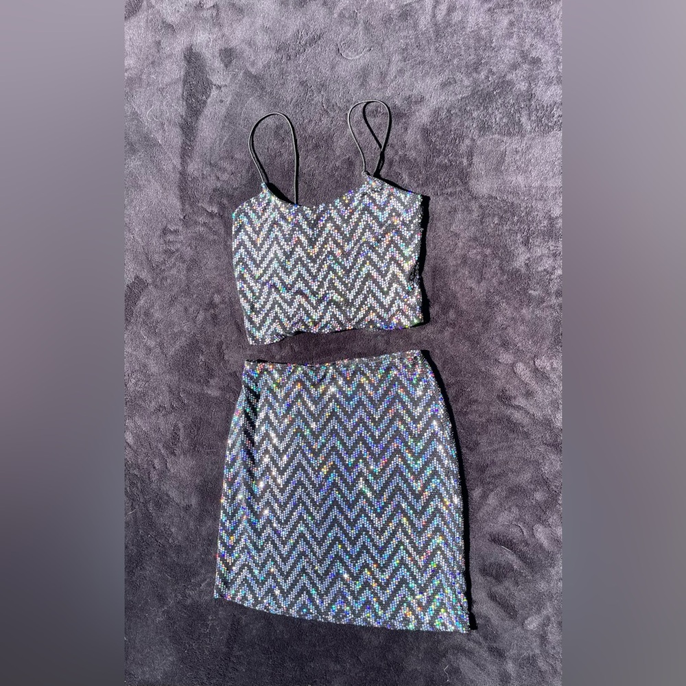 Super Sparkle Crop Top and Mini Set